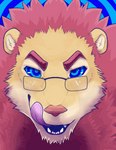 eyewear first_person_view fluffy glasses hypnosis hypnotizing_viewer mind_control ringed_eyes solo submissive submissive_pov tongue tongue_out floofthefennec leonviril felid lion mammal pantherine animated short_playtime