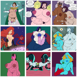 anthro ass_to_ass belly bodily_fluids breast_expansion breasts butt clothing cum cumshot dildo double_dildo duo ejaculation erection expansion female female/female genital_expansion genital_fluids genitals group gynomorph intersex intersex/intersex legwear nipples nude overweight penis penis_expansion sex sex_toy solo split_form stockings tentacles vaginal weight_gain doomington disney hellaverse helluva_boss the_little_mermaid_(1989) ariel_(disney) faith_fernandez_(monster_prom) glam_(helluva_boss) glitz_(helluva_boss) hope_halko_(monster_prom) joy_johnson_johjima_(monster_prom) kalahari_(morphide) octavia_(doomington) shyarly_(one_piece) vannifar animal_humanoid aquatic aquatic_humanoid cephalopod cephalopod_humanoid cnidarian cnidarian_humanoid human humanoid jellyfish jellyfish_humanoid mammal medusozoan medusozoan_humanoid merfolk mollusk mollusk_humanoid octopus_humanoid suid suine hi_res
