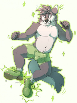 5_fingers anthro arm_tuft balls_outline belly_tuft black_eyebrows black_eyes black_nose black_pawpads body_control bottomwear bulge cheek_tuft clenched_teeth clothed clothing countershade_ears countershade_face countershade_fur countershade_neck countershade_tail countershade_torso countershading cursed_object detailed_bulge dipstick_ears dipstick_tail ear_markings elbow_tuft emanata embarrassed erection eyebrows facial_tuft fangs featureless_chest fingers footwear forced forced_dancing forced_erection fur genital_outline glowing glowing_footwear green_bottomwear green_clothing green_footwear green_shoes green_shorts green_socks green_sparkles grey_body grey_ears grey_fur handpaw head_tuft humiliation_fetish jumping legwear looking_away looking_offscreen male markings multicolored_body multicolored_ears multicolored_fur muscular muscular_anthro muscular_male navel pattern_clothing pattern_footwear pattern_legwear pattern_socks pawpads paws penis_outline shoe_soles shoelaces shoes shorts simple_background socks solo sparkles striped_clothing striped_footwear striped_legwear striped_socks stripes swinging_arms tail tail_markings tap_dancing tap_shoes teeth tight_bottomwear tight_clothing tight_shorts topless topless_anthro topless_male tuft two_tone_body two_tone_chest two_tone_ears two_tone_face two_tone_fur two_tone_neck two_tone_tail white_body white_chest white_ear_tips white_ears white_fur twistedhound crisp_the_wolf animate_inanimate canid canine canis mammal wolf 3:4 colored_line_art digital_media_(artwork) digital_painting_(artwork) guide_lines hi_res painting_(artwork) shaded