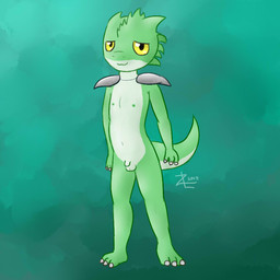 anthro balls flaccid genitals looking_at_viewer male nipples nude penis shota smile solo young young_anthro young_male zeklullaby lizard reptile scalie 1:1 2013 digital_media_(artwork) source_request unavailable_at_source