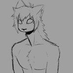 aegyo_sal anthro bangs black_nose chest_tuft collarbone cowlick fur grey_background hair inner_ear_fluff long_neck male mouthless muscular muscular_anthro muscular_male no_irises no_pupils pecs pointy_ears prick_ears simple_background solo spiky_hair tuft dreamscreep mika_(dreamscreep) felid feline mammal 1:1 absurd_res digital_drawing_(artwork) digital_media_(artwork) greyscale hi_res monochrome portrait procreate_(artwork) sketch