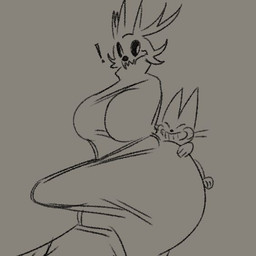 abdominal_bulge anthro antlers belly big_breasts big_butt big_penis breasts butt cloak clothing curvy_figure exclamation_point female from_behind_position genitals horn huge_breasts huge_butt huge_hips huge_penis interspecies larger_female male penetration_through_clothing penis questionable_consent sex size_difference smaller_male standing standing_sex thick_penis thick_thighs through_clothing voluptuous wide_hips conditional_dnp garbageboxxxed spooky's_jump_scare_mansion icon_(ic0nmon) specimen_8 deer mammal monster 1:1
