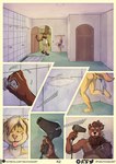 anthro apollo_(dirtypaws) athletic_wear bathing bear bird_dog black_lips blonde_hair blue_eyes blush bottomwear brown_body brown_eyes brown_fur brown_hair brown_nose canid canine canis clothed clothing clothing_around_one_leg clothing_pull colors_(dirtypaws) comic communal_shower dialogue digital_media_(artwork) domestic_dog duo english_text fur gym_bottomwear gym_shorts hair hi_res hoodie hunting_dog labrador lips locker_room male mammal muscular muscular_male nude nude_male oversized_clothing oversized_hoodie oversized_topwear panel_skew partially_clothed procyonid public public_nudity public_shower raccoon raccoon_dog retriever shirt shorts shower shower_room showering showering_together speech_bubble tan_body tan_fur tan_nose tanuki text theo_young tongue tongue_out topwear underwear underwear_around_one_leg underwear_down underwear_only underwear_pull undressed undressing url ursine