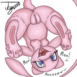 anthro anus breasts butt chibi female genitals nipples nude pink_body simple_background smile solo tail text vulva tcg_(artist) nintendo pokemon generation_1_pokemon legendary_pokemon mammal mew_(pokemon) pokemon_(species) 1:1 absurd_res digital_media_(artwork) hi_res pixel_(artwork)