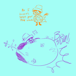 answering anthro before_and_after belly belly_inflation big_belly bloated blue_background blue_body blue_clothing blue_flower blue_fur blue_headwear bodily_fluids body_inflation breath clothing dialogue exclamation_point flower fur headgear headwear huge_belly hyper hyper_belly immobile inflation male male_anthro mouth_closed nervous nervous_sweat onomatopoeia orange_eyes orange_legs orange_line_art plant pot_on_head purple_arms purple_eyes purple_line_art purple_tail simple_background solo sound_effects spiral spiral_eyes standing sweat tail text thick_thighs thin_tail octoguy octoliage_(octoguy) elemental_creature flora_fauna 1:1 2022 colored_line_art digital_drawing_(artwork) digital_media_(artwork) english_description english_text hi_res shaded