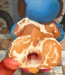 anthro antlers anus balls bent_over big_butt bodily_fluids bound brown_body butt clothed clothing cum cum_covered cum_drip cum_in_ass cum_inside cum_on_body cum_on_butt cum_on_penis day dripping duo faceless_character faceless_male gaping gaping_anus genital_fluids genitals hat headgear headwear horn inside leaking_anus leaking_cum machine male male/male messy partially_clothed penis rear_view scut_tail short_tail standing tail tito-tonton one_piece tony_tony_chopper deer mammal hi_res