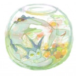 ambiguous_gender aquarium fish_bowl solo tail vivarium water unknown_artist nintendo pokemon eeveelution generation_1_pokemon pokemon_(species) vaporeon 1:1 low_res