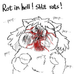 abuse animal_abuse blood bodily_fluids bruised bruised_face crying death dialogue dying female female_feral feral gore grotesque_death lying on_back pain profanity solo suffering tears text young young_female young_feral yellowcottoncandy030 fluffy_pony fluffy_pony_(species) mammal 1:1 2025 digital_drawing_(artwork) digital_media_(artwork) english_text hi_res spot_color