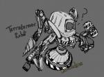 breasts claws drill female hammer hovering machine monster_girl_(genre) not_furry simple_background solo terraformer_robot tools weapon wide_hips medicinal_succ pathfinder robot 2019 digital_media_(artwork) monochrome