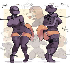 anthro arms_tied ball_gag bdsm big_breasts big_butt bitchsuit black_clothing black_collar black_latex black_leash black_legwear black_skinsuit black_thigh_highs blush bodily_fluids bondage bondage_gear bound breasts breath brown_body brown_fur brown_hair butt chicken-wing_tied clothing collar dialogue drooling female frogtied fur gag gagged genital_fluids gimp gimp_mask gimp_suit good_girl hair kneeling latex latex_clothing latex_legwear latex_skinsuit latex_thigh_highs leash leash_pull leashed_collar legs_tied legwear looking_pleasured mask muzzle_gag nipple_outline nipple_piercing nipples offscreen_character piercing red_ball_gag saliva sensory_deprivation sex_toy shaking skinsuit solo standing submissive submissive_anthro submissive_female text thick_thighs thigh_highs tight_clothing vaginal_fluids vibrator wearing_mask wide_hips zinnick illumination_entertainment sing_(movie) suki_lane canid canine canis domestic_dog hunting_dog mammal saluki sighthound 2024 english_text hi_res