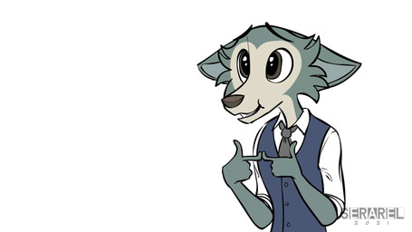 accessory anthro antlers blush bodily_fluids bottomwear clothed clothing coat collared_shirt crossed_arms dialogue door dress dress_shirt ears_down eyes_closed female floating_eyebrows frown furgonomics group hand_behind_back hand_in_pocket hand_on_hip horn humor kerchief laugh looking_at_another male narrowed_eyes neckerchief necktie neckwear official_actor open_clothing open_coat open_mouth open_smile open_topwear pants pivoted_ears pockets saliva shirt simple_background smile standing sweat tail tail_clothing tears topwear trio vest white_background serareldeer jonah_scott_(va) beastars game_grumps juno_(beastars) legoshi_(beastars) louis_(beastars) canid canine canis cervine deer mammal red_deer wolf 16:9 2021 2d_animation animated dated digital_media_(artwork) english_audio frame_by_frame short_playtime signature sound video voice_acted widescreen