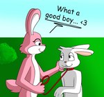 anthro collar dominant dominant_submissive duo female leash leash_pull male male/female young young_anthro lucyhaupdarsteller helene_(anon) kent_(charlesdragon) hare lagomorph leporid mammal rabbit absurd_res hi_res