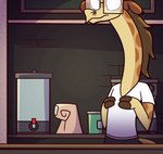 beverage biped brown_hair clothed clothing coffee coffee_shop eyewear fully_clothed glasses hair long_neck male orange_body shy solo animatedmau other_side thompson_(animatedmau) giraffe giraffid mammal 2024 animated digital_media_(artwork) short_playtime