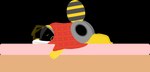 anthro face_in_pillow female machine simple_background sleeping solo transparent_background tf2_demo_2004 honeypot_(tf2_demo_2004) arthropod bee hybrid hymenopteran insect protogen alpha_channel hi_res