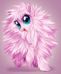blue_eyes centchi earth_pony equid equine fan_character female feral fluffle_puff fluffy hair hasbro horse looking_at_viewer mammal my_little_pony open_mouth pink_hair pink_theme pony quadruped solo