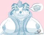 anthro male moobs nipples obese obese_anthro obese_male overweight overweight_anthro overweight_male simple_background solo sleepyras lifewonders tokyo_afterschool_summoners behemoth_(tas) 2019 5:4 digital_media_(artwork) hi_res