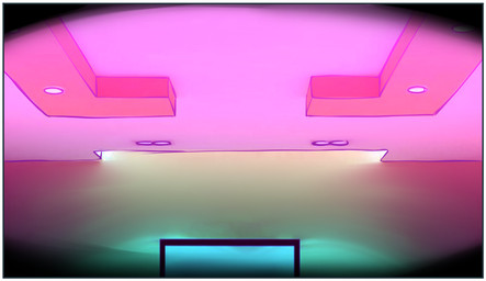 border electronics first_person_view soft_focus television waking_up white_border zero_pictured slugbox comic digital_media_(artwork) pink_theme warm_colors