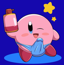 alternate_color blush bulge clothing detailed_bulge erection erection_under_clothing genital_outline holding_object male on_one_leg open_mouth panties penis_outline simple_background smile smiling_at_viewer solo spray_can standing star tenting underwear tepigfan101 kirby_(series) kirby_squeak_squad nintendo kirby alien waddling_head absurd_res animated animated_gif frame_by_frame hi_res short_playtime