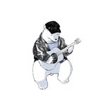 acoustic_guitar anthro clothed clothing eyes_closed feral guitar hat headgear headwear musical_instrument plucked_string_instrument simple_background sitting solo string_instrument white_background knimzknov bear mammal polar_bear ursine 1:1 2019 hi_res