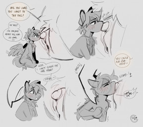 anthro big_clitoris blush blush_lines clitoral_sucking clitoris close-up cunnilingus dialogue duo extreme_size_difference faceless_character faceless_female feathered_wings feathers female female/female genitals heart_symbol humanoid_genitalia humanoid_vulva macro micro moan oral sex size_difference text vaginal vulva wings duskiglow asinus donkey equid equine mammal 2023 comic digital_drawing_(artwork) digital_media_(artwork) english_text hi_res sketch