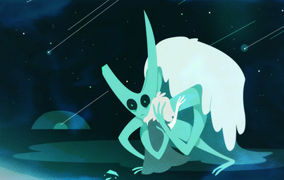 ambiguous_gender anthro blue_eyes bodily_fluids cloak clothing crying dark duo hair hug male night open_mouth sad shooting_star simple_background sky star starry_sky tears shane_frost ambiguous_species human mammal monster 2017 digital_media_(artwork) story story_in_description