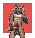 abs anthro athletic athletic_male balls big_balls big_penis genitals gesture hand_gesture huge_balls huge_penis humanoid_genitalia humanoid_penis male middle_finger muscular muscular_male nude penis pubes saggy_balls sharp_teeth slim small_but_hung smile smirk solo teeth tompi_(artist) guardians_of_the_galaxy marvel rocket_raccoon mammal procyonid raccoon hi_res