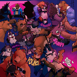 anal anal_penetration animal_mask anthro anthro_on_anthro anthro_penetrated anthro_penetrating anthro_penetrating_anthro balls belly blush bodily_fluids bracelet brown_pup_mask bulge clothed clothing cockslap duo erection eyewear from_behind_position from_front_position genital_fluids genitals glasses grinding hand_holding harness heart_symbol jacket jewelry jockstrap kissing leather lying male male/male male_penetrated male_penetrating male_penetrating_male mask multiple_positions muzzle_(object) muzzled nipple_piercing nipples on_back open_clothing open_jacket open_topwear overweight overweight_anthro overweight_male penetration penile penile_penetration penis penis_in_ass piercing precum pup_mask ring role_reversal sex slap standing table_lotus_position text tongue tongue_out topless topwear underwear undressing_another versatile adabear toroid bear canid canine canis domestic_dog mammal 1:1 hi_res