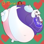 3_toes 4_fingers anthro belly belly_blush big_belly big_breasts blush body_blush breasts clothed clothing delta_rune_(emblem) dress eyelashes feet female fingers food fur heart_background heart_pattern holidays horn huge_belly huge_breasts hyper hyper_belly hyper_inflation inflation inflation_fetish lidded_eyes looking_at_viewer navel open_mouth open_smile ornament panties pastry pattern_background pie pink_clothing pink_panties pink_underwear raised_clothing raised_dress simple_background smile solo symbol symbol_on_clothing text toes underwear white_body white_fur hedgehogstew christmas undertale undertale_(series) toriel boss_monster_(undertale) bovid caprine goat mammal 1:1 2024 hi_res