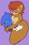 anthro big_breasts blush breasts canon_couple cowgirl_position dominant dominant_female duo female french_kissing from_front_position half-closed_eyes kissing kneeling leg_grab male male/female narrowed_eyes on_bottom on_top sex thick_thighs thigh_grab tongue tongue_out biffalo archie_comics sega sonic_the_hedgehog_(archie) sonic_the_hedgehog_(comics) sonic_the_hedgehog_(series) sally_acorn sonic_the_hedgehog chipmunk eulipotyphlan ground_squirrel hedgehog mammal rodent sciurid hi_res