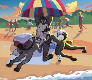 alcohol anthro beach beer beverage beverage_can collaborative collaborative_fellatio collaborative_oral collaborative_sex cooler detailed_background dialogue fellatio foreskin genitals group male male/male oral penile penis sex silhouette text trio voyeur water oh_mikat andrew_(tlwolf) jax_(tlwolf) teo_(tlwolf) canid canine canis mammal wolf absurd_res english_text hi_res brother_(lore) brothers_(lore) father_(lore) father_and_child_(lore) father_and_son_(lore) incest_(lore) parent_(lore) parent_and_child_(lore) parent_and_son_(lore) sibling_(lore) son_(lore)