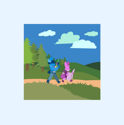 adventure anthro border clothed clothed_female clothing cloud cloudy_sky comic_panel duo eating eating_food female field forest male no_outlines path plant shirtless_male sky tree white_border vanilla_candy unicorn_blood_(comic) saffron_(unicorn_blood) tulip_(unicorn_blood) bovid caprine lagomorph mammal sheep comic hi_res