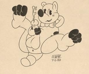 3_fingers 3_toes anthro anus balls bodily_fluids bow_tie bow_tie_only butt cum ejaculation embarrassed feet fictional_signature fingers genital_fluids genitals humanoid_genitalia humanoid_penis lying male masturbation mostly_nude nude on_back penile penile_masturbation penis solo toes toony vintage lendri_mujina amialido_amdodo_(copyright) amialido_amdodo armadillo mammal xenarthran 2024 backdated digital_media_(artwork) hi_res medibang_paint_(artwork) monochrome