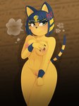 angry anthro areola breasts breath female genitals holding_breast medium_breasts nipples nude pink_areola pink_nipples pussy solo spicyredfox animal_crossing nintendo ankha_(animal_crossing) domestic_cat felid feline felis mammal hi_res