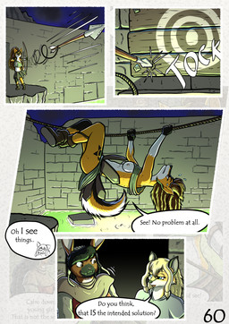 anthro big_breasts black_hair blonde_hair blue_eyes breasts brown_body brown_eye brown_eyes brown_fur brown_hair dialogue fantasy female fur hair large_spitz long_hair markings medieval red_eyes spots spotted_body spotted_fur text white_body white_fur yellow_body yellow_fur conditional_dnp zaiksmckraven the_quest_for_quests tqfq grace_o'malley madlaine_mckraven megan_bryar canid canine canis domestic_dog fox german_spitz lagomorph leporid mammal rabbit spitz absurd_res comic english_text hi_res