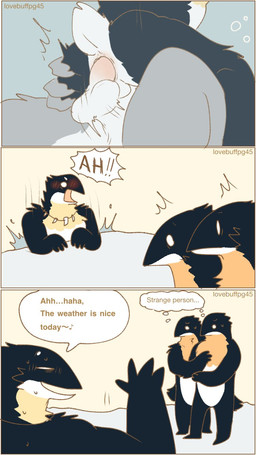 ambiguous_gender anal anal_penetration anthro anthro_on_anthro anthro_penetrated anthro_penetrating awkward awkward_smile balls being_watched black_body black_fur blush bodily_fluids bubble butt butt_grab claws close-up confusion cowgirl_position dialogue dominant dominant_anthro dominant_male dot_eyes emanata fluffy from_front_position fur fuzzy genitals gesture grey_body grey_fur group hand_on_butt humanoid_genitalia humanoid_penis ice jewelry looking_at_another male male/male male_penetrated male_penetrating male_penetrating_male motion_lines musical_note musical_symbol narrowed_eyes necklace necklace_only nervous nervous_smile nervous_sweat nude on_bottom on_ice on_top open_mouth outside partially_submerged penetration penis predator/prey raised_arm screaming sex shocked simple_background simple_eyes speech_bubble splash standing stealth_sex submissive submissive_anthro submissive_male surprised sweat symbol tail text thought_bubble thoughts tooth_necklace underwater unexpected water waving white_eyes wide_eyed yelling lovebuffpg45 avian bird emperor_penguin leopard_seal mammal marine penguin pinniped seal comic hi_res signature