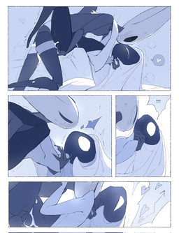 anthro bed bedroom bedroom_sex biped black_body black_eyes blush blush_lines bodily_fluids border bottomless bottomless_female bottomless_humanoid breath carry_position carrying_another carrying_partner clothed clothing detailed_background dildo dildo_in_vagina dildo_insertion directional_arrow duo empty_eyes excessive_genital_fluids excessive_vaginal_fluids exclamation_point eye_contact female female/female female_anthro female_humanoid female_orgasm furniture genital_fluids genitals hair hair_down heart_symbol holding_partner hug hugging_another humanoid_on_anthro inside leg_wrap long_hair looking_at_another looking_at_partner mouthless neck_kiss nude nude_anthro nude_female on_bed open_mouth orgasm orgasm_face penetration sex sex_toy sex_toy_in_vagina sex_toy_insertion strapon strapon_in_pussy strapon_sex sweat sweatdrop thrust_lines thrusting toying_partner vaginal vaginal_fluid_string vaginal_fluids vaginal_fluids_on_leg vaginal_orgasm vaginal_penetration vulva white_body white_border white_eyes white_hair white_vulva justdog hollow_knight:_silksong hollow_knight_(franchise) team_cherry hornet_(hollow_knight) lace_(hollow_knight:_silksong) arthropod humanoid 2025 comic digital_drawing_(artwork) digital_media_(artwork) hi_res