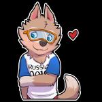 1:1 2017 alpha_channel anthro blue_eyes blush canid canine canis clothing cobaltsynapse fifa fur heart_symbol male mammal mascot shirt simple_background solo tan_body tan_fur text text_on_clothing text_on_shirt text_on_topwear topwear transparent_background wolf young young_anthro young_male zabivaka
