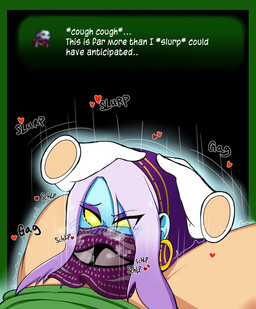 blue_body blue_skin blush bodily_fluids crying duo ear_piercing ear_ring female gameplay_mechanics hair heart_symbol male male/female not_furry oral piercing ring_piercing solo_focus tears text text_box veil white_hair yellow_eyes scocks4you luigi's_mansion mario_bros nintendo madame_clairvoya ghost human mammal spirit english_text