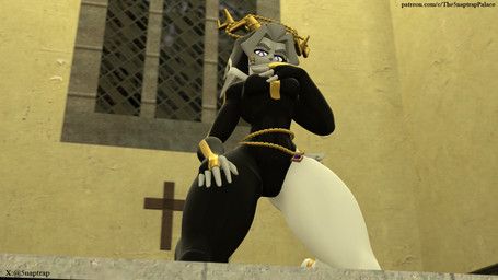 altar antlers big_butt black_clothing black_suit breasts butt chain_jewelry christian_cross christian_symbol church clothing covering covering_mouth cross female gold_(metal) gold_jewelry grey_body hand_on_breast hand_on_leg hand_on_thigh hiding horn jewelry looking_at_viewer looking_down natural_breasts nun nun_outfit nun_veil on_knee one_legged_pants priest purple_eyes religion religious_symbol romanesque_architecture seductive solo suit symbol text thick_thighs veil wide_hips window yellow_horn yellow_light 5naptrap warfaremachine_(modeler) christianity patreon pseudoregalia sybil_(pseudoregalia) warfare_sybil bovid caprine goat humanoid hybrid jackalope lagomorph leporid mammal rabbit 16:9 3d_(artwork) digital_media_(artwork) hi_res source_filmmaker_(artwork) url widescreen