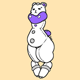 andromorph anthro armless belly heart_symbol inflatable intersex neck_tuft simple_background solo standing tail tuft white_body shay_the_bunny animate_inanimate bear living_inflatable mammal 1:1 hi_res