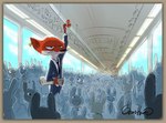 ambiguous_gender annoyed anthro buckteeth byron_howard canid canine clothing cloud concept_art disney ear_piercing ear_tag fox frown fur group holding_object holding_on holding_paper lagomorph leporid light lighting male mammal necktie nick_wilde official_art open_mouth orange_body orange_fur paper piercing rabbit rabbit_ears signature silhouetted_body size_difference sky smile solo standing suit teeth train vehicle zootopia