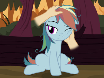 5_fingers blue_body clone disembodied_hand duo female fingers forest hair messy_hair multicolored_hair petting plant purple_eyes rainbow_hair sitting tree badumsquish friendship_is_magic hasbro my_little_pony mean_rainbow_dash_(mlp) equid equine horse mammal pony 2018 digital_media_(artwork) hi_res