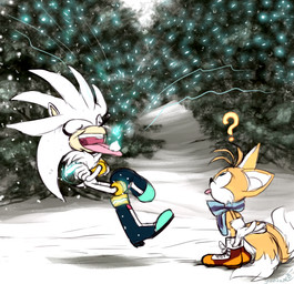 anthro boots clothing crossed_arms duo eyes_closed floating footwear fur gloves grey_body grey_fur handwear humor looking_up male open_mouth outside plant question_mark scarf shoes snow snowing tongue tongue_out tree white_body white_fur yellow_body yellow_fur yanimae sega sonic_the_hedgehog_(series) miles_prower silver_the_hedgehog canid canine eulipotyphlan fox hedgehog mammal 2015