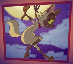 3_toes 4_fingers anthro belly bent_leg biped black_eyes black_nose brown_body brown_face brown_feet brown_fur brown_hands butt cheek_tuft cloud cloudy_sky collar collar_only curling_tail facial_tuft fangs feet fingers fluffy fluffy_tail fur glance glancing_back glistening glistening_butt glistening_hip gloves_(marking) grin grinning_at_viewer half-closed_eyes humanoid_hands humanoid_heel jumping knee_up leg_markings looking_at_viewer looking_back looking_back_at_viewer male markings moon multicolored_body multicolored_fur narrowed_eyes night nude outside paws pink_inner_ear plantigrade pose purple_sky red_collar side_view skin_folds sky skyscape slightly_chubby slightly_chubby_anthro slightly_chubby_male smile smiling_at_viewer smug smug_expression smug_eyes smug_face smug_grin socks_(marking) solo tail tan_body tan_fur teeth toes toony tuft two_tone_body two_tone_fur wide_hips yellow_sclera gavanzude bunnicula_(series) chester_(bunnicula) colorpoint domestic_cat felid feline felis mammal oriental_shorthair siamese_cat 2026 alternate_version_at_paywall colored digital_drawing_(artwork) digital_media_(artwork) hi_res pinup shaded signature