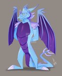 anthro beard blue_body blue_eyes eyewear facial_hair glasses horn male solo tail wings avaroncave activision deviantart mythology spyro_the_dragon the_legend_of_spyro cyril_(spyro) dragon mythological_creature mythological_scalie scalie 2025 digital_media_(artwork) hi_res