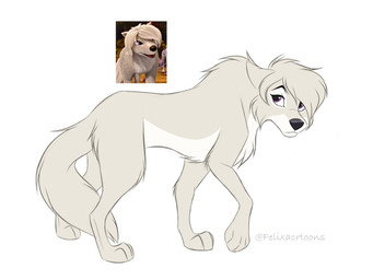 black_eyebrows black_nose cheek_tuft eyebrows eyelashes facial_tuft female feral feral_with_hair fur hair nude purple_eyes quadruped short_hair simple_background snout solo tail toony tuft white_background white_body white_fur felixcartoons alpha_and_omega lilly_(alpha_and_omega) canid canine canis mammal wolf 4:3 colored digital_drawing_(artwork) digital_media_(artwork) flat_colors hi_res