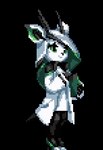 anthro black_nose clothing coat eyeshadow female footwear gloves green_eyes hair handwear high_heels legwear machine makeup shoes smile solo stockings tail topwear white_hair tyson_tan freedom_planet galaxytrail libbie antelope arabian_oryx bovid grazing_antelope mammal oryx robot animated low_res