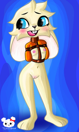 anthro bdsm bolero_jacket bondage bound clothing female genitals latex latex_clothing ness(bunny) nipples nude restraints solo straitjacket vulva terrance1316 lagomorph leporid mammal rabbit
