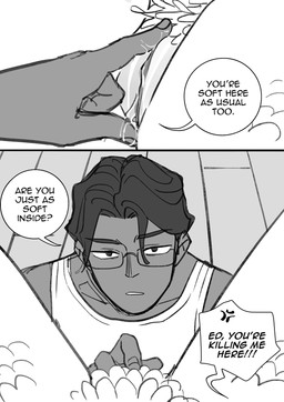 bodily_fluids clitoris clothed clothing duo eyewear feathers female female_pov first_person_view genital_fluids genitals glasses hair inner_labia male male/female not_furry pubes pubic_feathers speech_bubble text vaginal_fluids vulva starfleetrambo edward_(starfleetrambo) oskar_(starfleetrambo) animal_humanoid human humanoid mammal marine marine_humanoid oarfish_humanoid comic digital_media_(artwork) english_text hi_res sketch trans_(lore) trans_man_(lore)