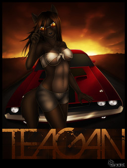 anthro breasts brown_body brown_fur brown_hair car clothed clothing eyewear female fur hair looking_at_viewer navel skimpy solo sunglasses sunset tail vehicle statik teagan canid canine canis dobermann domestic_dog hybrid mammal pinscher wolf 2012 hi_res